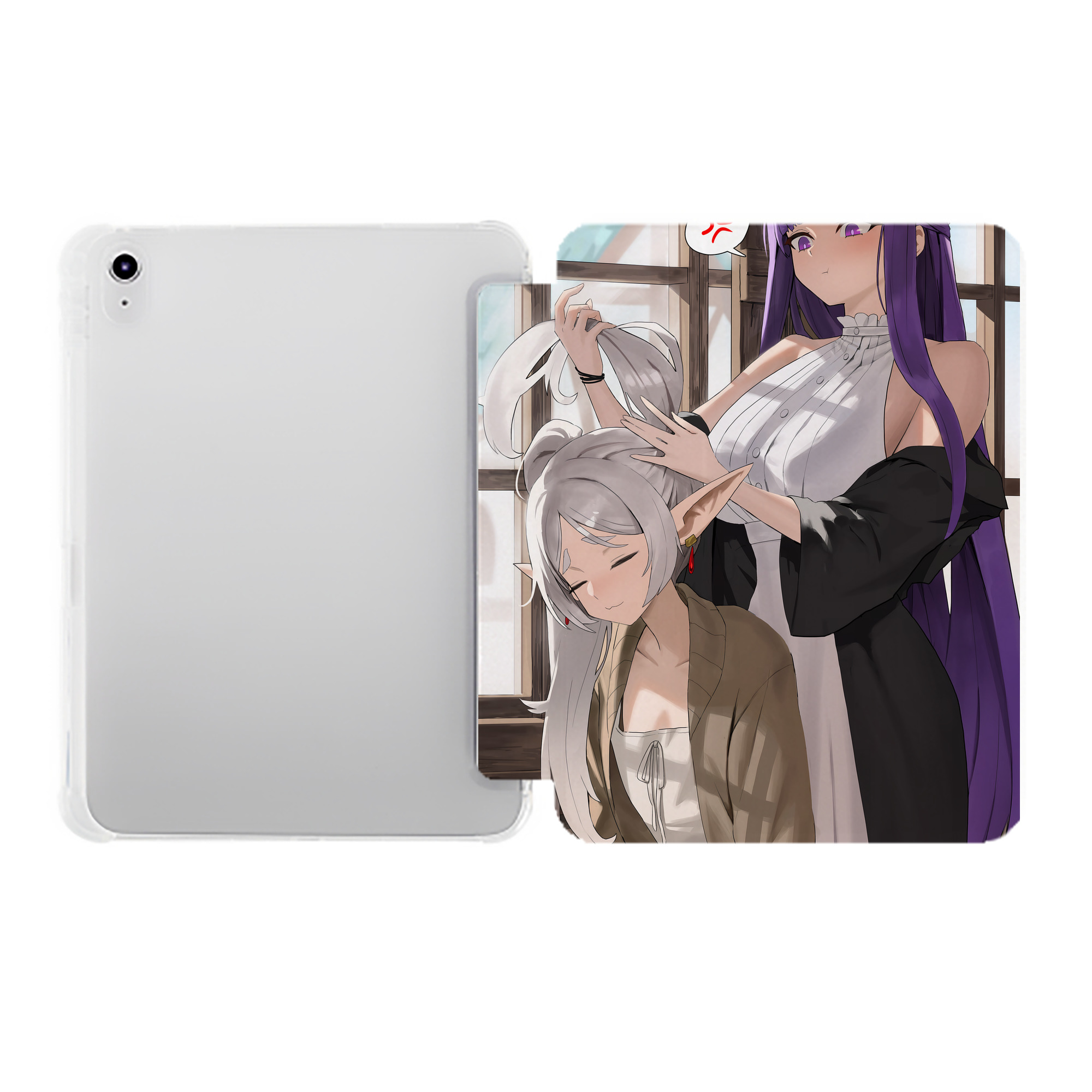 （画像用） 葬送のフリーレン Frieren IPad ケース ペン収納付き 三つ折りスタンド PUレザー×シリコン 対応機種9.5/10.5/10.9インチ